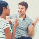 two people talking to each other